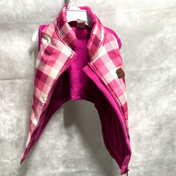 Pretty in Pink Dog Puffer Quilted Jacket Zippered  Pink Whited Checkered Medium - Picture 3 of 10